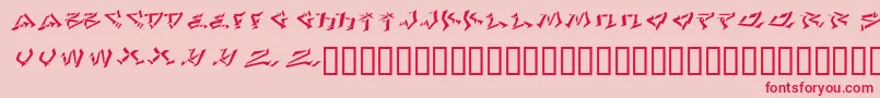 Fonte LhfDefArtistConvex – fontes vermelhas em um fundo rosa