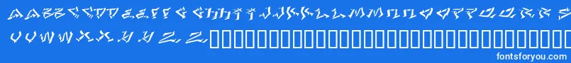 フォントLhfDefArtistConvex – 青い背景に白い文字