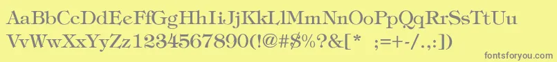 TiffanyThin Font – Gray Fonts on Yellow Background