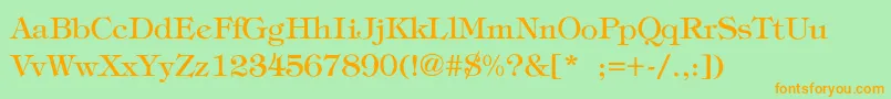 TiffanyThin Font – Orange Fonts on Green Background