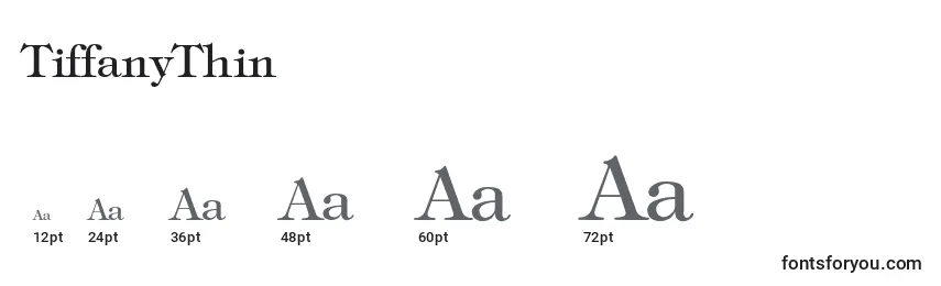 TiffanyThin Font Sizes