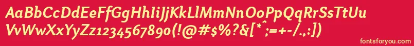 OtariBolditalic Font – Yellow Fonts on Red Background