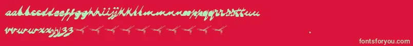 Dragonflysaji Font – Green Fonts on Red Background