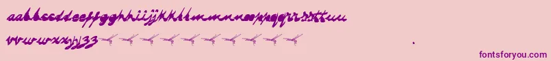 Dragonflysaji Font – Purple Fonts on Pink Background