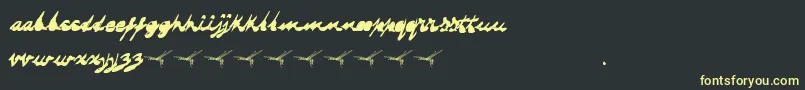 Dragonflysaji Font – Yellow Fonts on Black Background