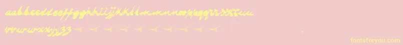 Dragonflysaji Font – Yellow Fonts on Pink Background