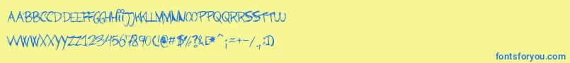 Barbjsh Font – Blue Fonts on Yellow Background