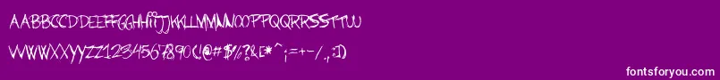 Barbjsh-fontti – valkoiset fontit violetilla taustalla