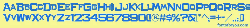 BachelorPadJl Font – Blue Fonts on Yellow Background