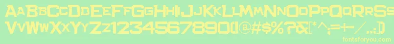 BachelorPadJl Font – Yellow Fonts on Green Background