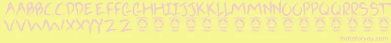 Czcionka Goblins – różowe czcionki na żółtym tle