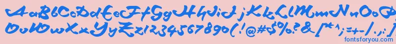 Schneidlermaxim-Schriftart – Blaue Schriften auf rosa Hintergrund