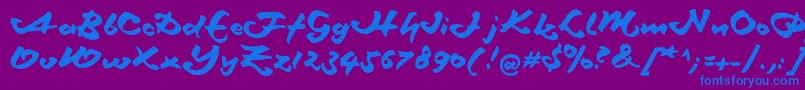 フォントSchneidlermaxim – 紫色の背景に青い文字
