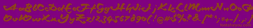 Schneidlermaxim-Schriftart – Braune Schriften auf violettem Hintergrund