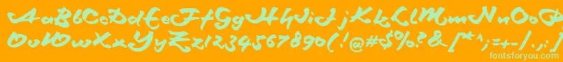 Schneidlermaxim-fontti – vihreät fontit oranssilla taustalla