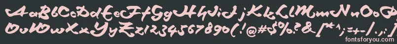 Schneidlermaxim-fontti – vaaleanpunaiset fontit mustalla taustalla