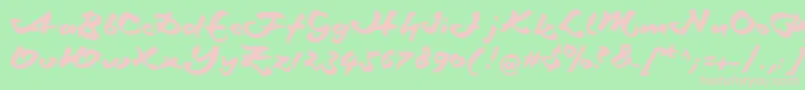 Schneidlermaxim-fontti – vaaleanpunaiset fontit vihreällä taustalla