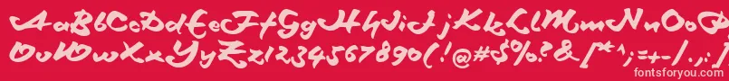 Schneidlermaxim-fontti – vaaleanpunaiset fontit punaisella taustalla