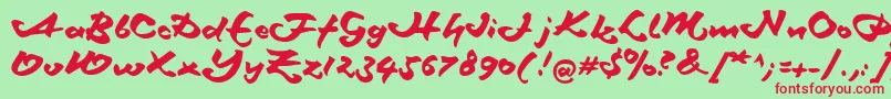 Schneidlermaxim-fontti – punaiset fontit vihreällä taustalla