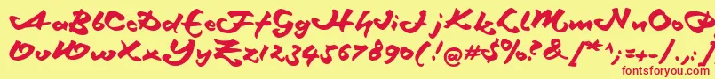 Schneidlermaxim Font – Red Fonts on Yellow Background