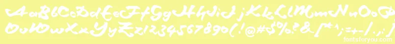 Schneidlermaxim-fontti – valkoiset fontit keltaisella taustalla