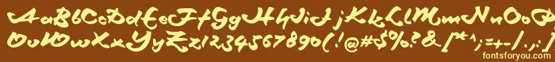 Schneidlermaxim-fontti – keltaiset fontit ruskealla taustalla
