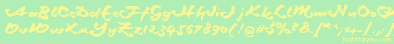Schneidlermaxim-Schriftart – Gelbe Schriften auf grünem Hintergrund