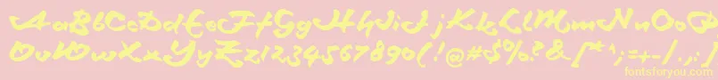 Schneidlermaxim-fontti – keltaiset fontit vaaleanpunaisella taustalla