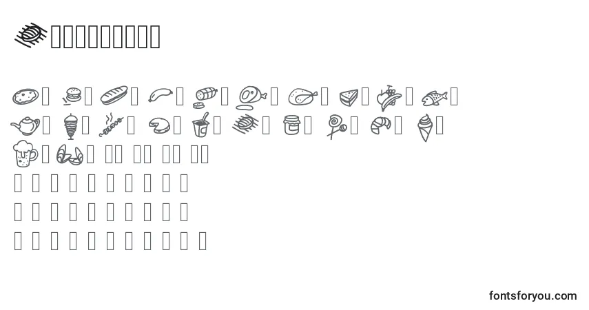 Fuente Pwfoodcons - alfabeto, números, caracteres especiales