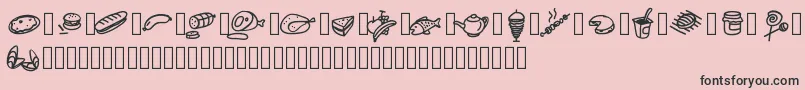 Pwfoodcons Font – Black Fonts on Pink Background