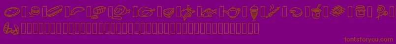 Pwfoodcons Font – Brown Fonts on Purple Background