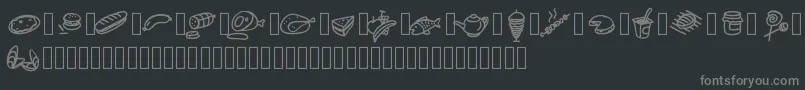 Pwfoodcons Font – Gray Fonts on Black Background