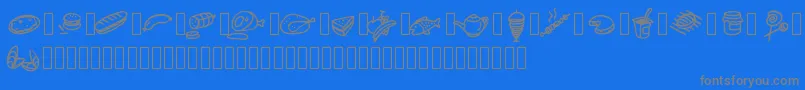 Pwfoodcons Font – Gray Fonts on Blue Background