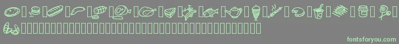 Pwfoodcons Font – Green Fonts on Gray Background