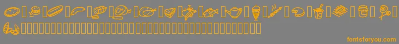 Pwfoodcons Font – Orange Fonts on Gray Background