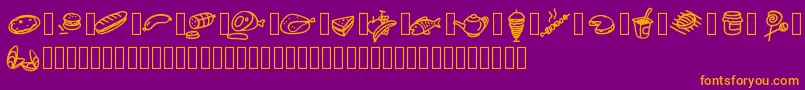 Pwfoodcons Font – Orange Fonts on Purple Background