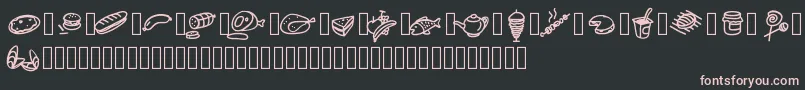 Pwfoodcons Font – Pink Fonts on Black Background