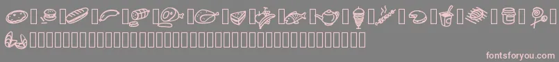 Pwfoodcons Font – Pink Fonts on Gray Background