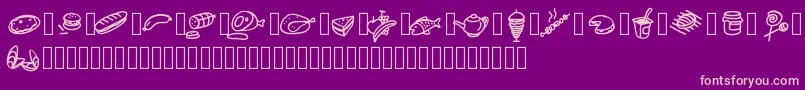 Pwfoodcons Font – Pink Fonts on Purple Background