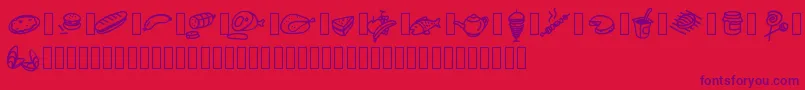 Pwfoodcons Font – Purple Fonts on Red Background