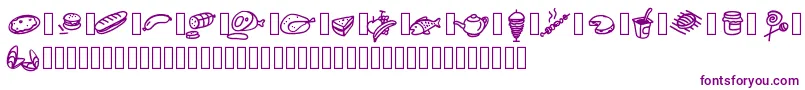 Pwfoodcons Font – Purple Fonts on White Background