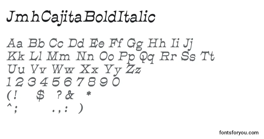 JmhCajitaBoldItalic-fontti – aakkoset, numerot, erikoismerkit
