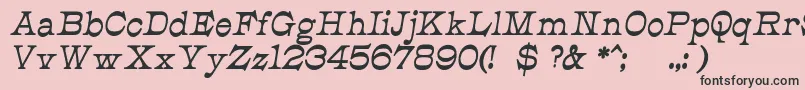 Fonte JmhCajitaBoldItalic – fontes pretas em um fundo rosa