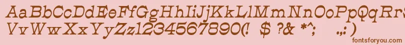 Fonte JmhCajitaBoldItalic – fontes marrons em um fundo rosa