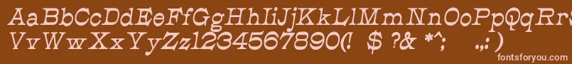 JmhCajitaBoldItalic Font – Pink Fonts on Brown Background