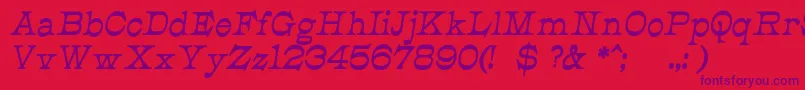 Fonte JmhCajitaBoldItalic – fontes roxas em um fundo vermelho