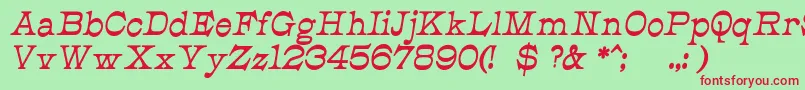 JmhCajitaBoldItalic Font – Red Fonts on Green Background