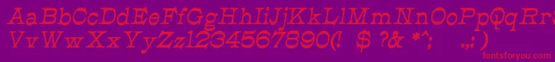 JmhCajitaBoldItalic-fontti – punaiset fontit violetilla taustalla