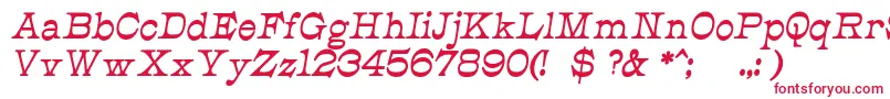 フォントJmhCajitaBoldItalic – 白い背景に赤い文字