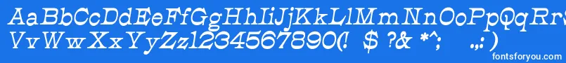 Fonte JmhCajitaBoldItalic – fontes brancas em um fundo azul